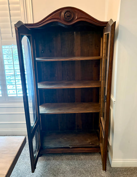 Antique Wood China Curio Cabinet