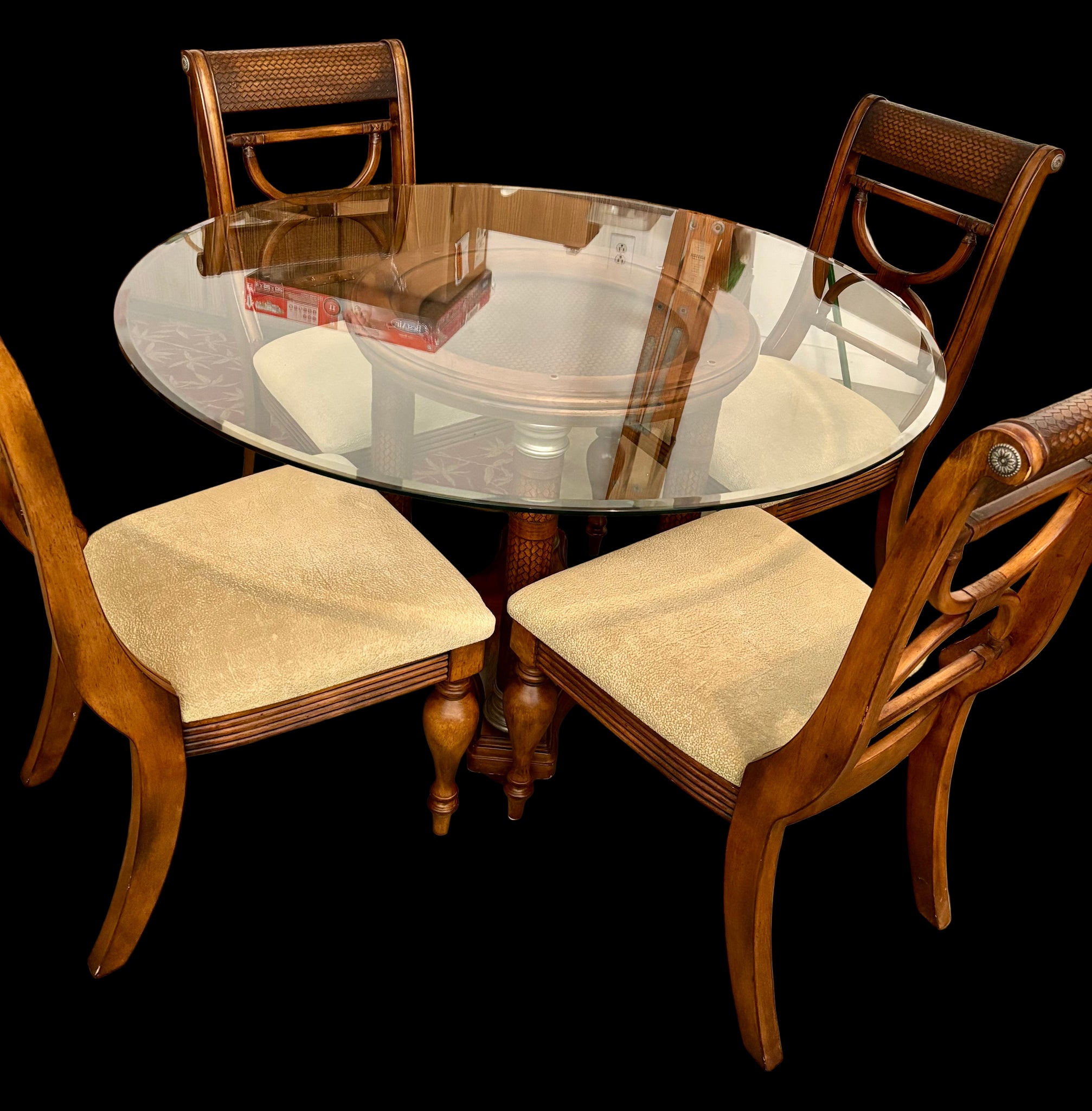 Serengeti Kuli Wood Round Pedestal 50"Dining Set from Ashley Furniture