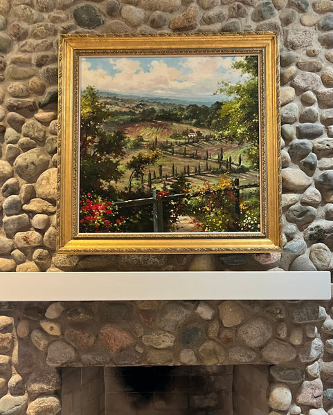 Custom Framed Art Oil on Canvas Painting by Andino