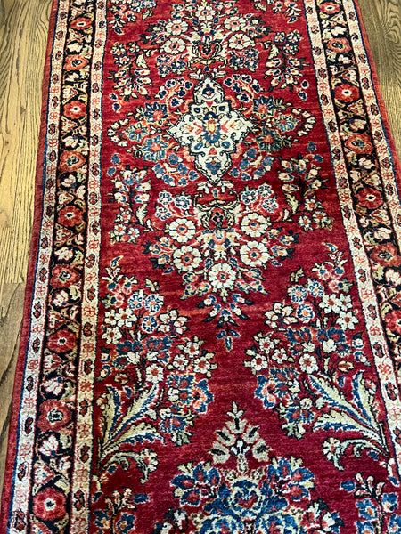 Antique Sarouk Handmade 18' Runner Rug