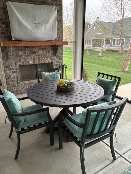 ARHAUS Montego Outdoor Aluminum Round Dining Table and 4 Chairs