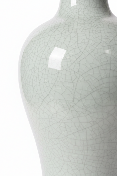 Monumental Crackle Glaze Urn on Stand