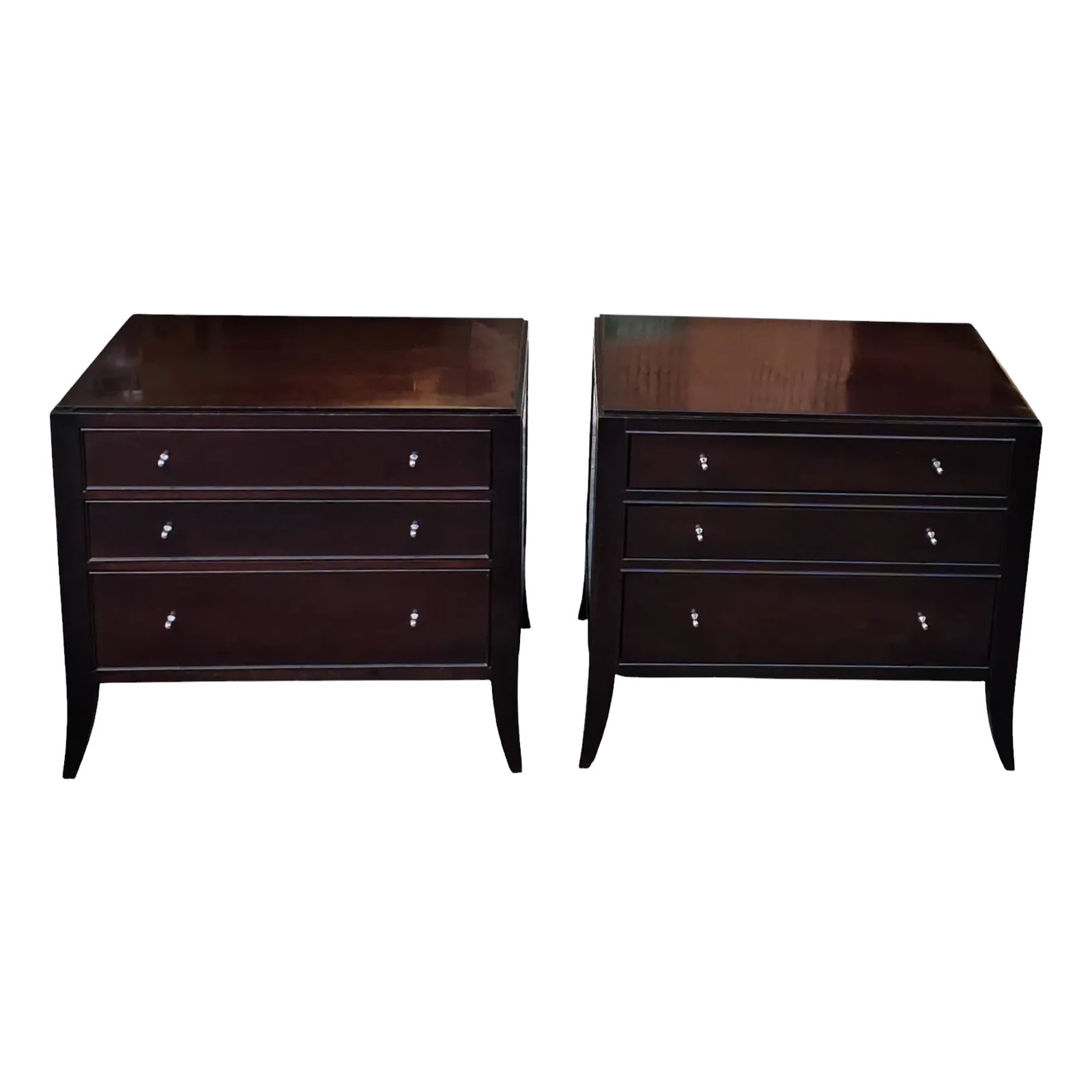 Pair of Baker Barbara Barry Collection Mahogany Nightstands