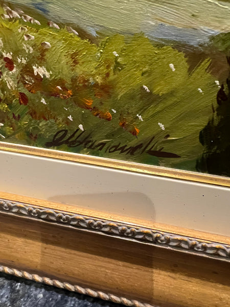 Pair of Custom Framed Italian Oil on Canvas Tuscany Paintings