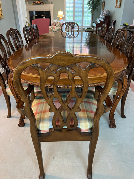 KARGES Chippendale Dining Table and 10 Chairs