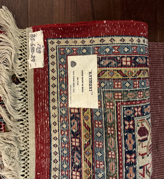 Indian Hand Knotted 100% Wool Mahal Design Area Rug