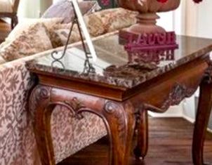 Hekman Solid Wood and Marble Console Table