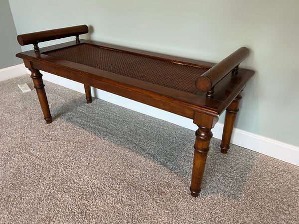Sarreid Limited Wood and Cane Bench