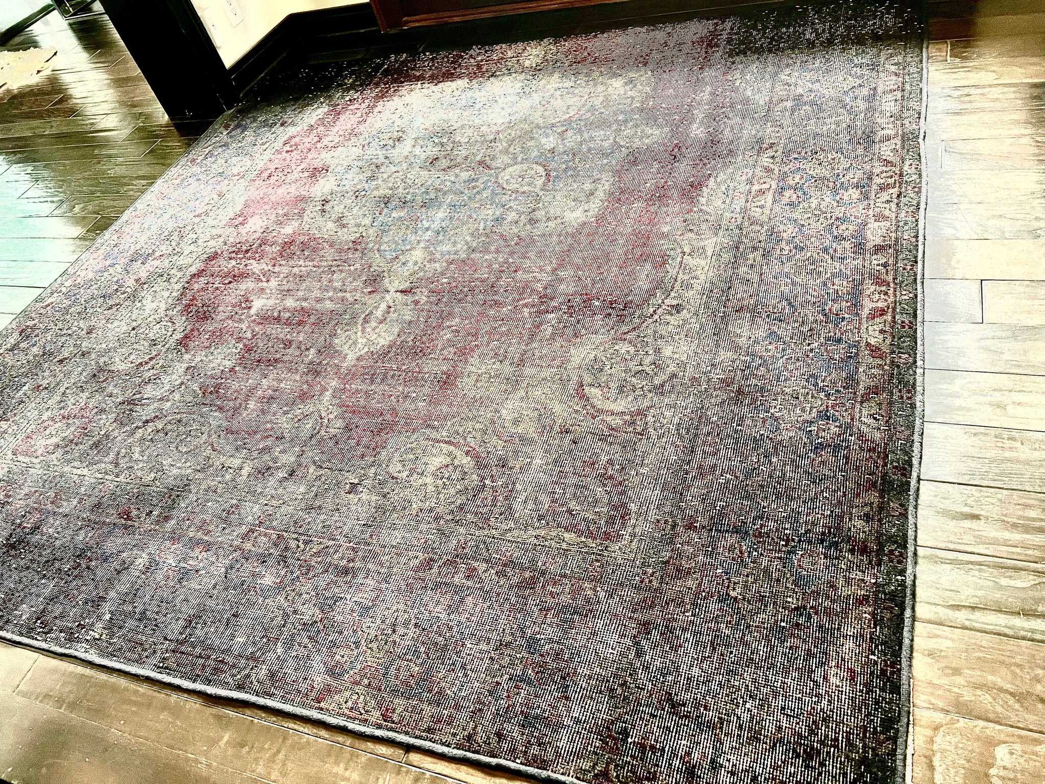 Vintage Overdyed Turkish Wool Area Rug