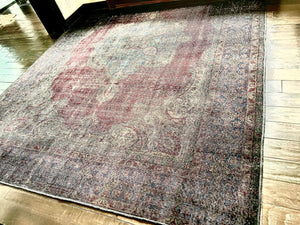 Vintage Overdyed Turkish Wool Area Rug