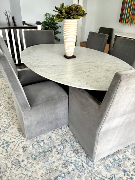 Set of 8 RESTORATION HARDWARE Ellison High Back Dining Chairs