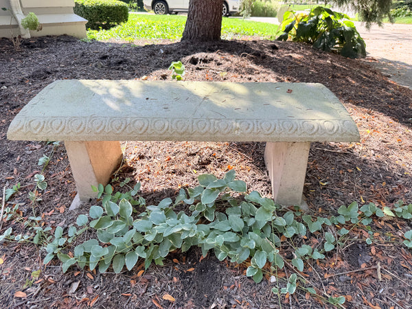 Cast Stone Curved Concrete Bench (3 available)
