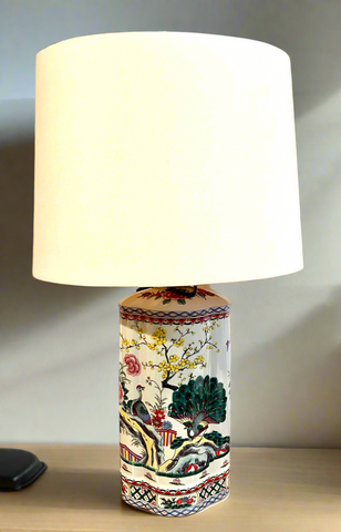 Chinese Imari Style Oval Vase Porcelain Table Lamp