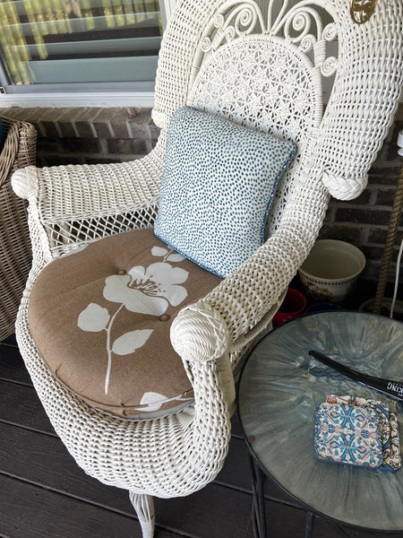 Antique Eastlake Victorian Wicker Chair with Cushion