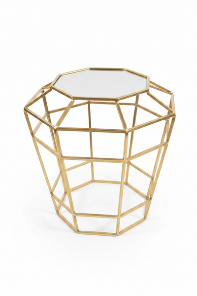Gold Honeycomb Side Table