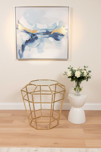 Gold Honeycomb Side Table