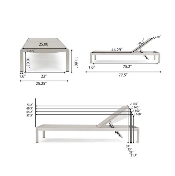 Pair of Caggiano Metal Chaise Loungers