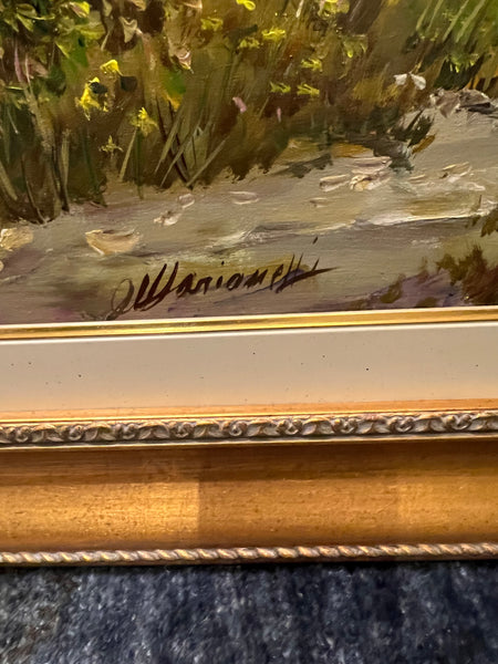 Pair of Custom Framed Italian Oil on Canvas Tuscany Paintings