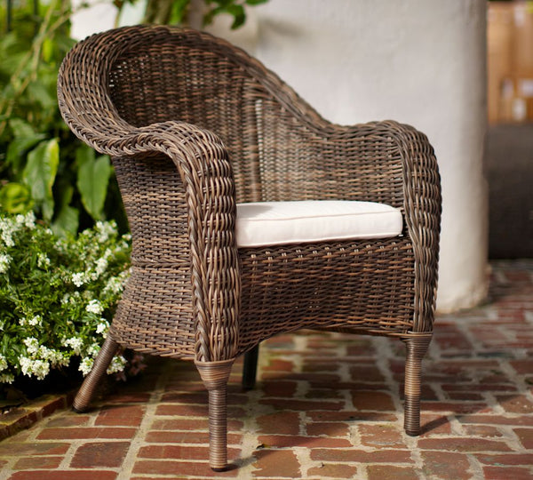 Set of 6 Pottery Barn Torrey Wicker Outdoor Dining Chairs