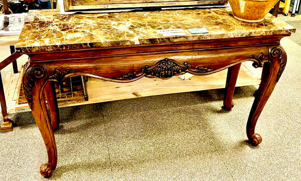 Hekman Solid Wood and Marble Console Table
