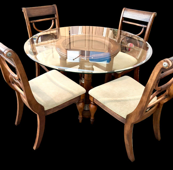 Serengeti Kuli Wood Round Pedestal 50"Dining Set from Ashley Furniture