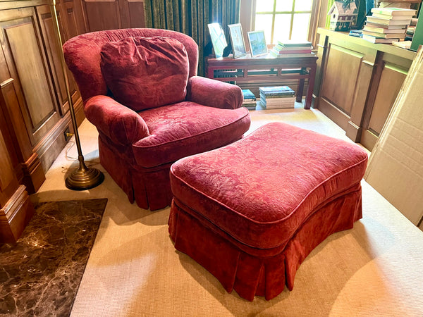 Pearson Furniture Upholstered Club Chair and Ottoman