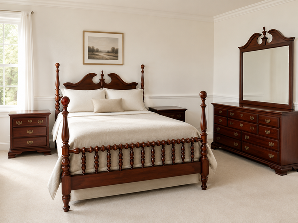 Davis Cabinet Company Lillian Russell Cherry Queen 5 Piece Bedroom Set