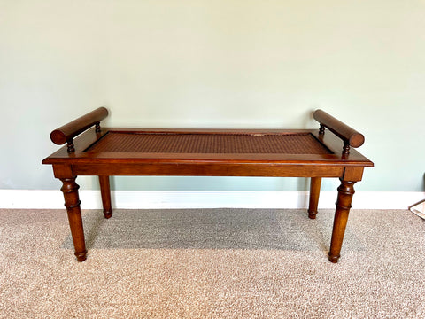 Sarreid Limited Wood and Cane Bench