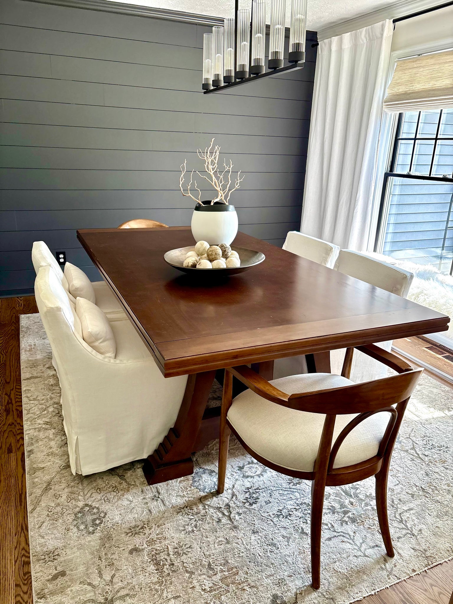 Restoration Hardware RH Low Belgian Slipcovered Slope Arm Dining Side Chairs - Set of 4