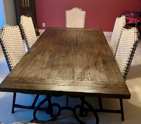Kincaid's Artisan Shoppe Solid Wood Dining Table and 6 Custom Covered Chairs
