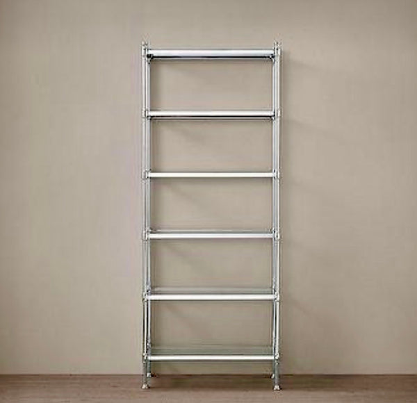 Restoration Hardware Newbury Grand Chrome and Glass Towel Etagere