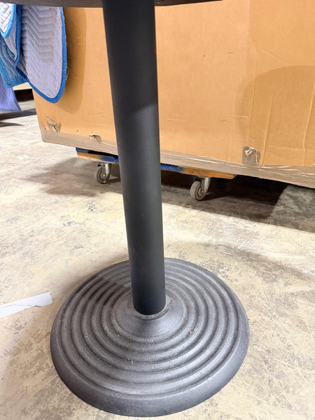 30" Round Table with Cast Iron Base and Glass Top