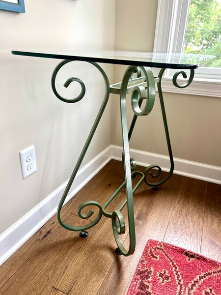 Iron and Glass Side Table