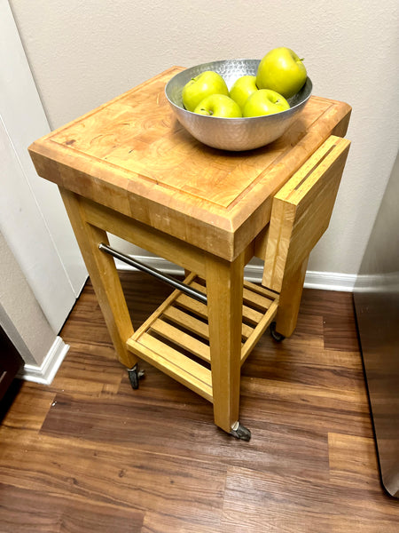 Butcher Block Kitchen Cart Table