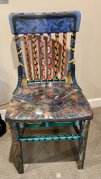 Artist Jeri Cannon Hand Painted Chair
