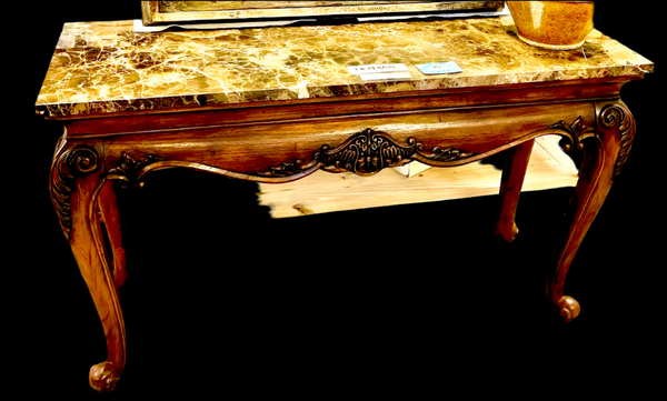 Hekman Solid Wood and Marble Console Table