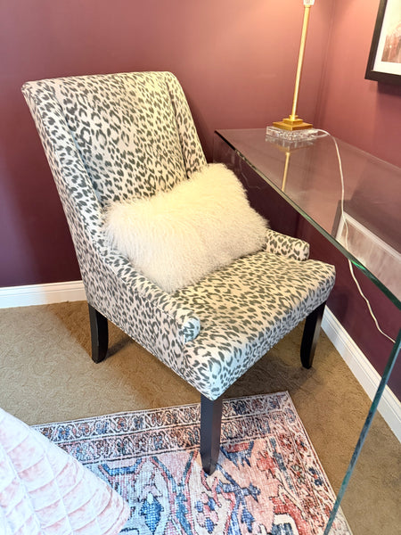 Ballard Designs Custom Leopard Print Accent Chair