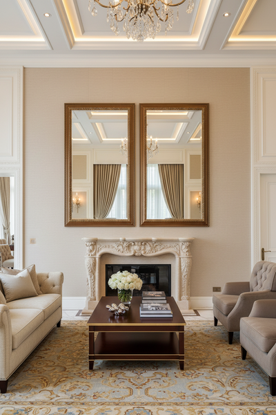 Vintage Italian LaBarge Gold Floor Mirror (2 Available)