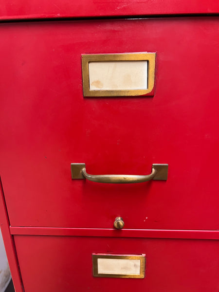Antique Red File Cabinet