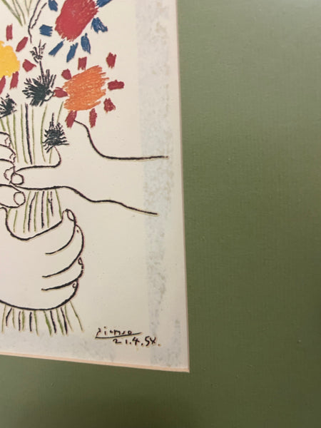 Pablo Picasso "Bouquet of Peace" Signed and Dated 1958