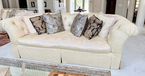 Design Resources Custom Silk Tufted Sofa