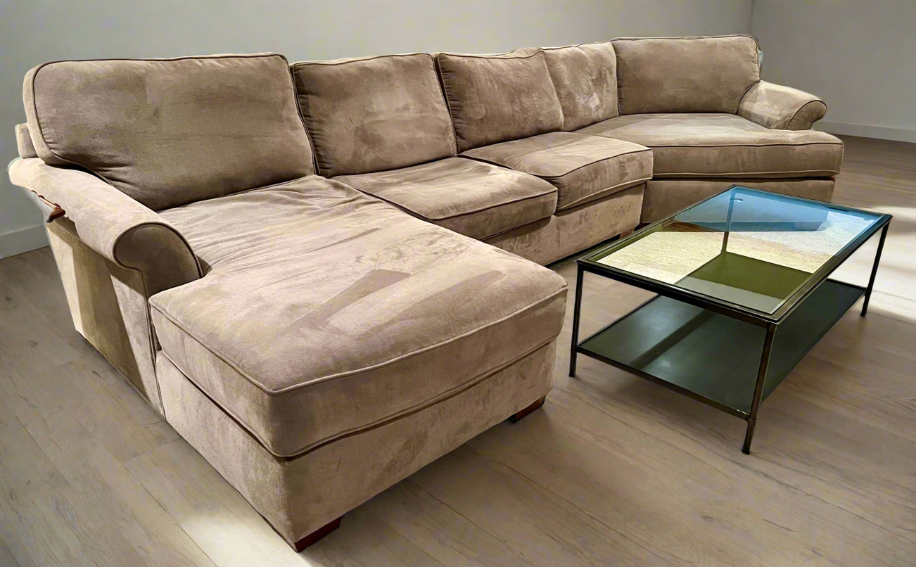 3 Piece Sectional with Chaise and Curved Corner