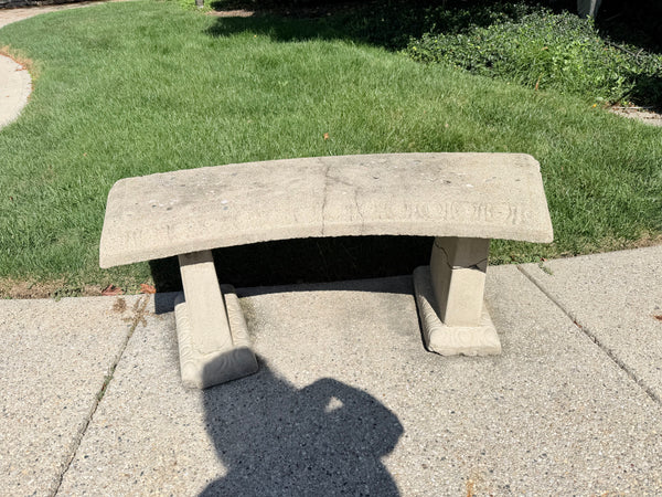 Cast Stone Curved Concrete Bench (3 available)