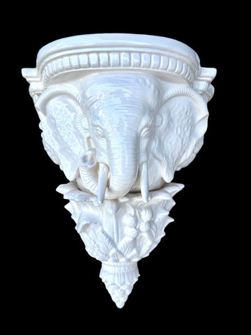 Fitz and Floyd White Elephant Wall Planter