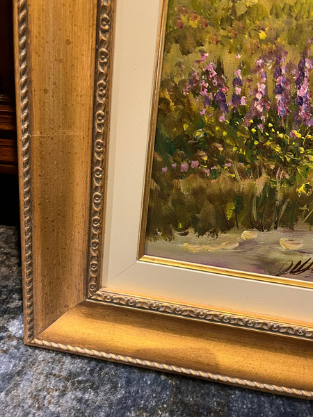 Pair of Custom Framed Italian Oil on Canvas Tuscany Paintings