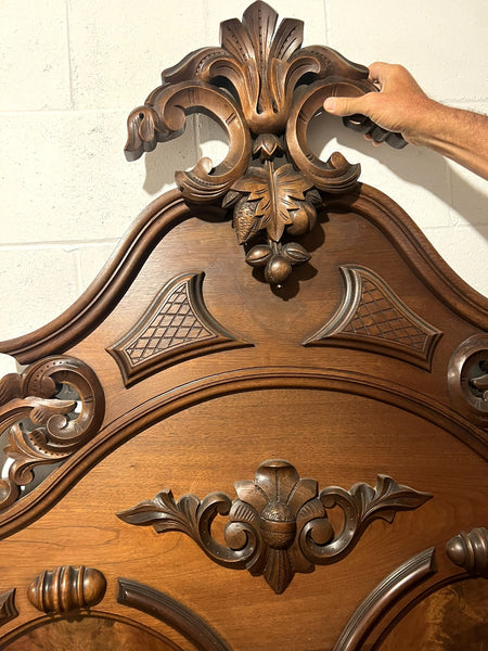 1860's French Antique Walnut Louis XV Queen Bed