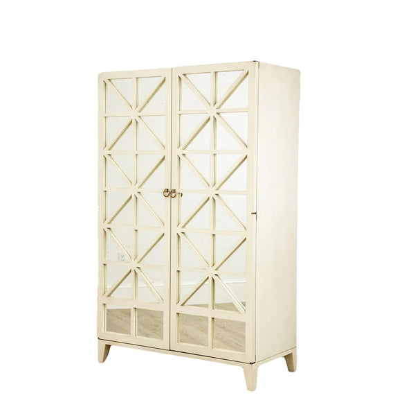 Hickory Chair Cleo Bar Cabinet Armoire in Antique Ivory
