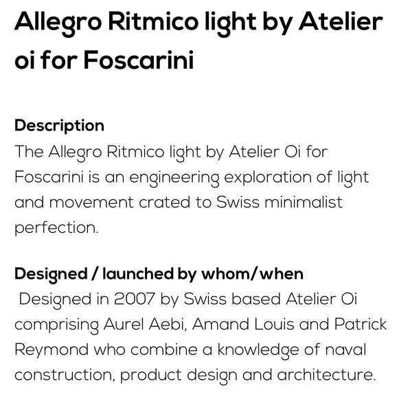 Allegro Ritmico Light by Atelier Oi for Forscarini in Brass