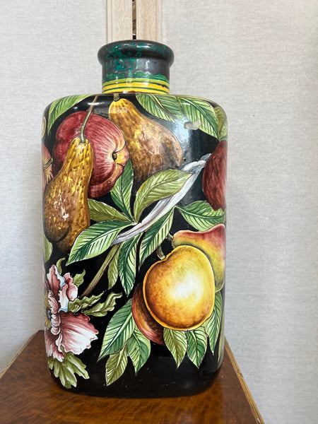 Large Italian Hand Painted Vase Bottle