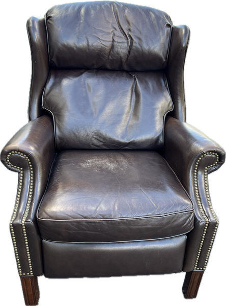 Bradington Young by Hooker Chippendale Reclining Leather Wing Chair